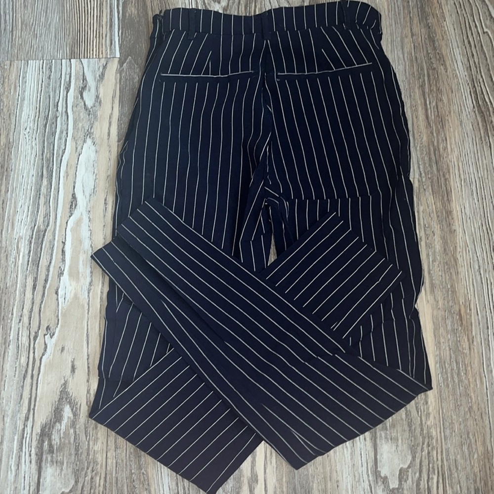 Pinstripe Navy Blue Spandex Pants - Picture 5 of 6